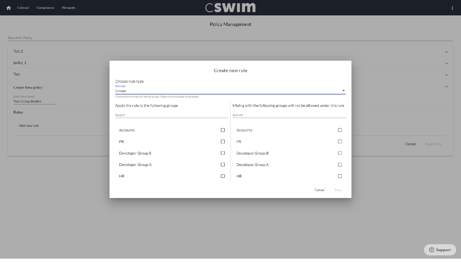 Enhanced compliance module for workplace management