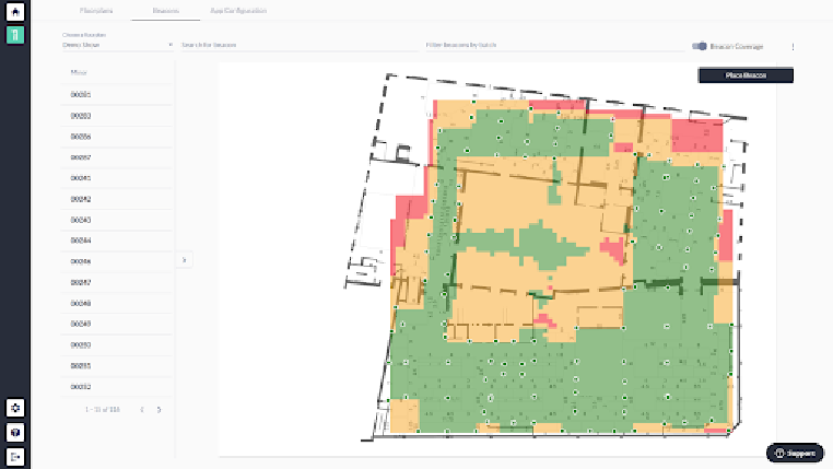 Visualising beacon coverage in the Crowd Conencted console