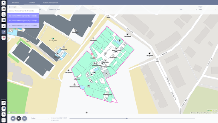 Web app shows asset location on an indoor map